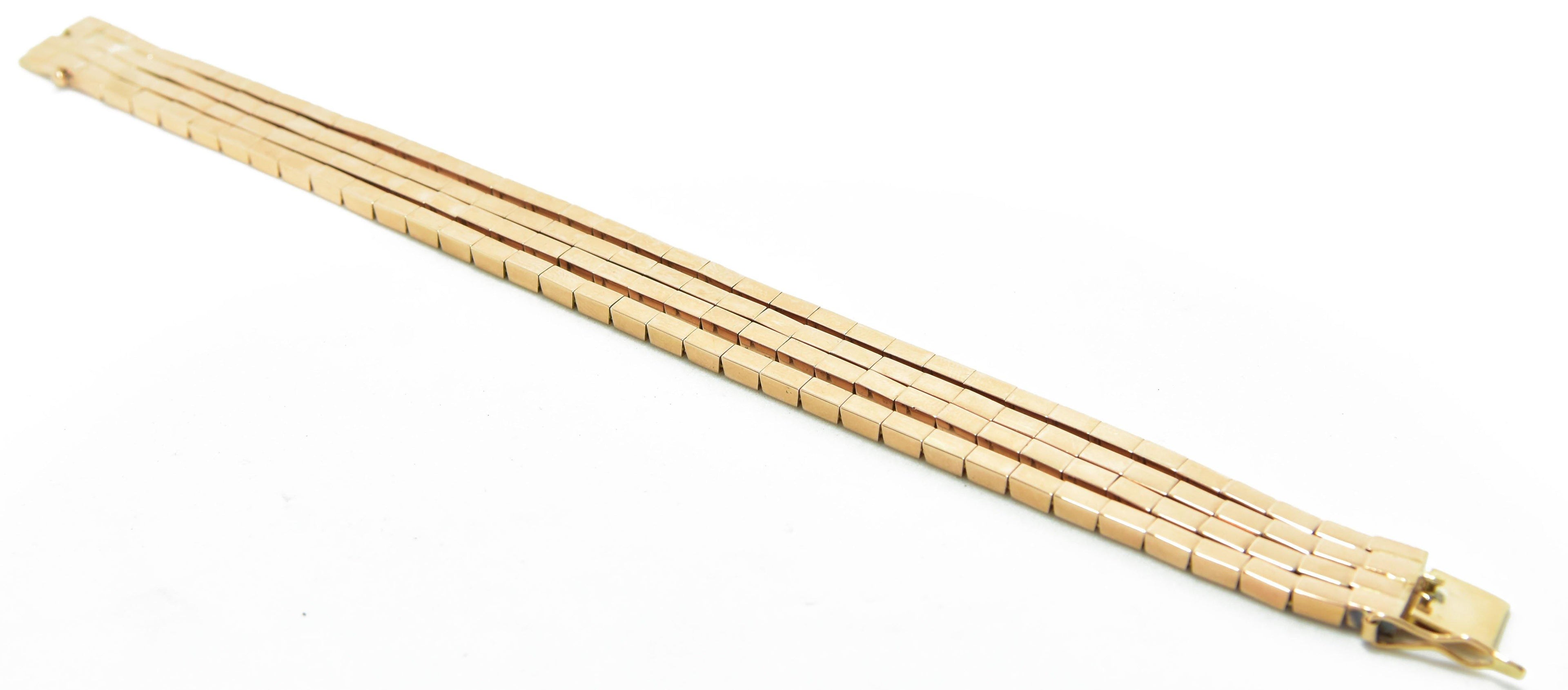 Bracelet or rose 18k formant des maillons rectangles - adalgyseboutique