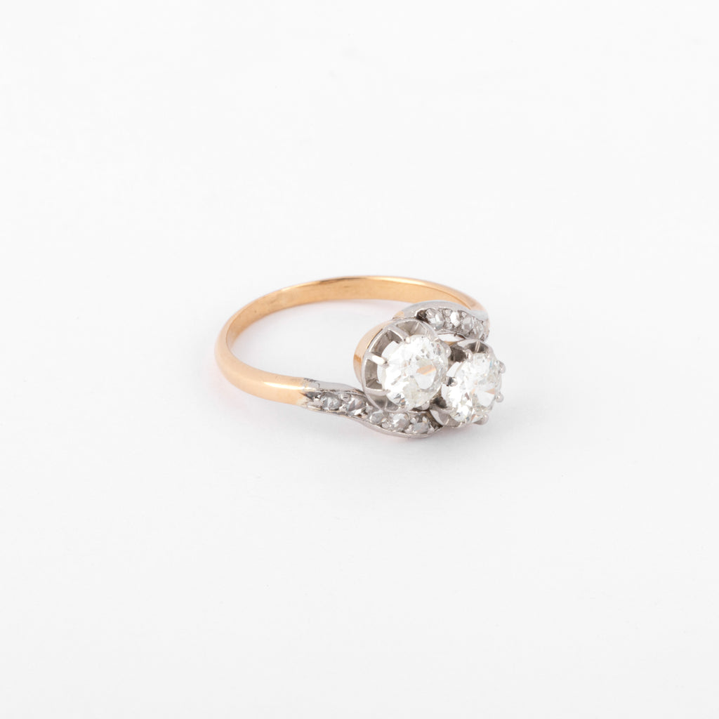 Bague Toi & Moi en diamant platine et or