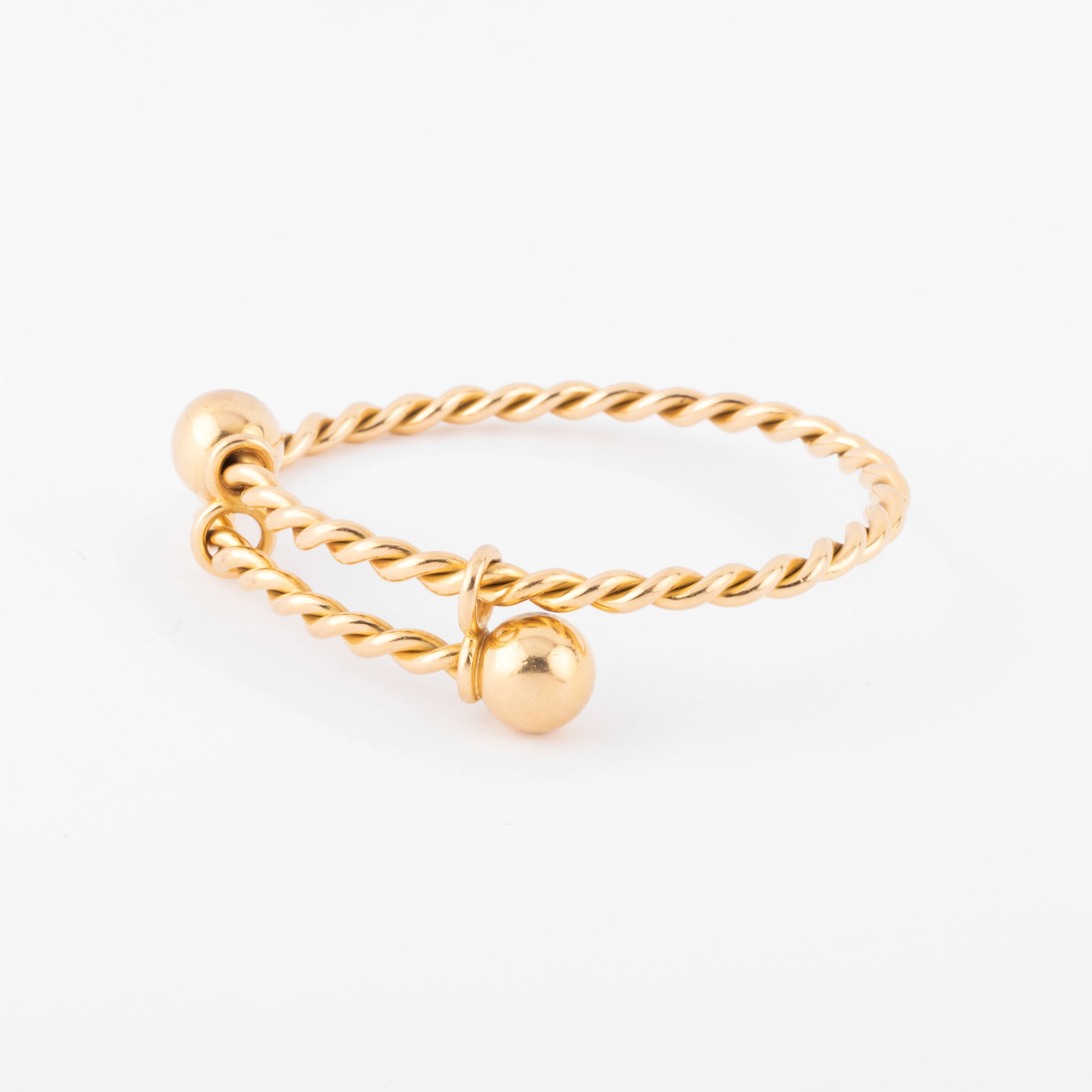 Bracelet jonc en or jaune torsadé