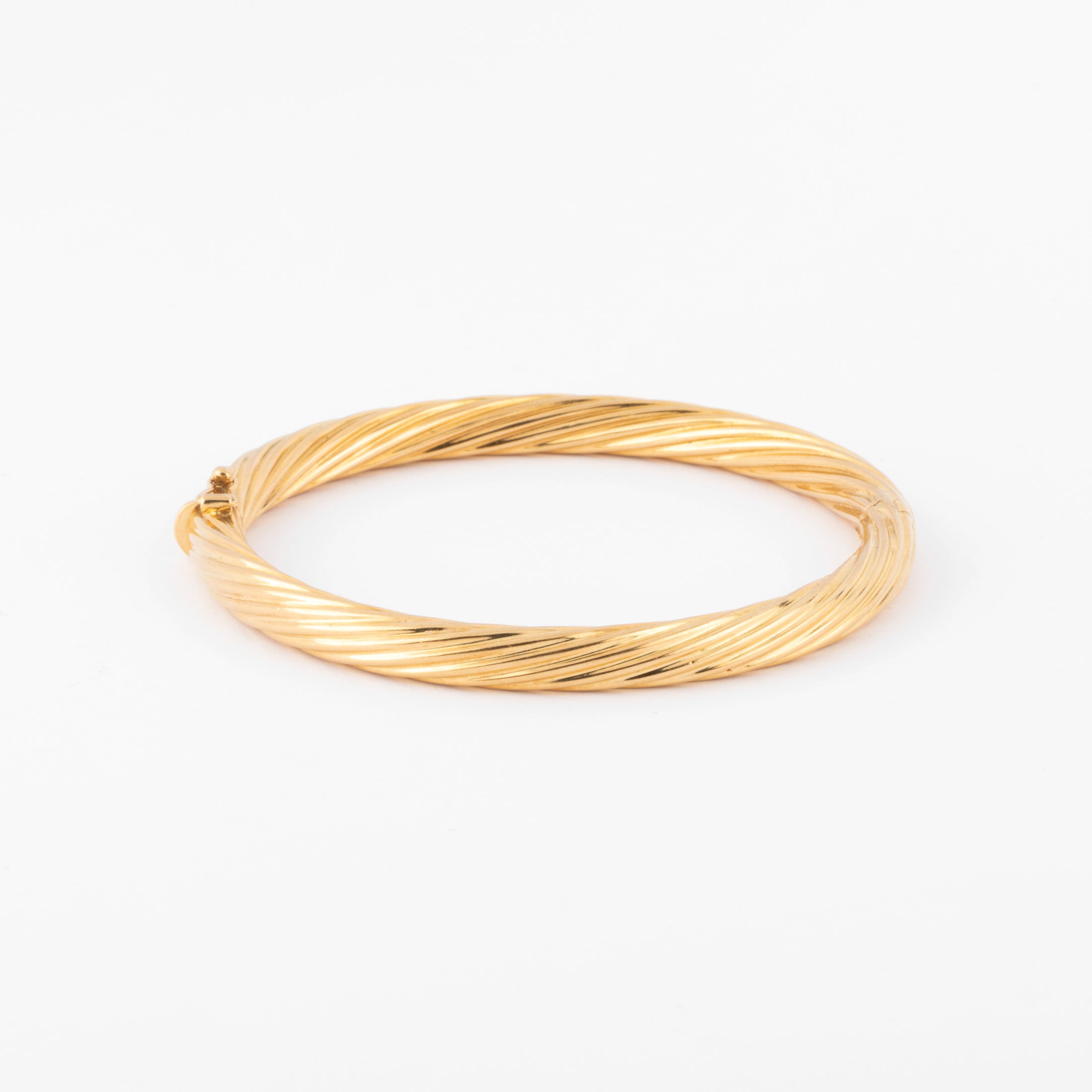 Bracelet jonc fermé torsadé or jaune