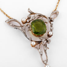 Charger l'image dans la galerie, Collier or jaune et Argent Napoléon III orné de Péridot
