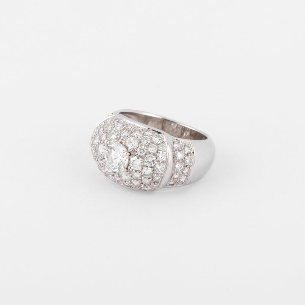 Bague jonc pavée de diamant de diamant