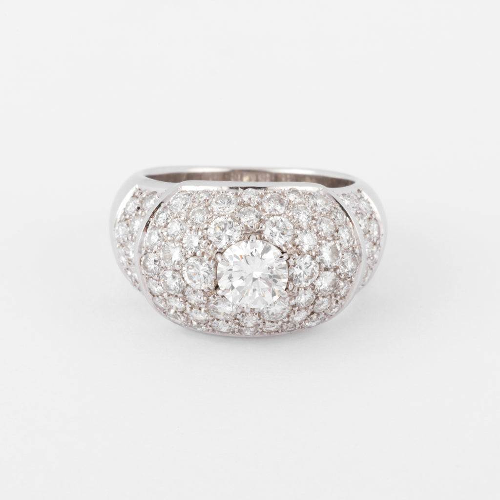 Bague jonc pavée de diamant de diamant