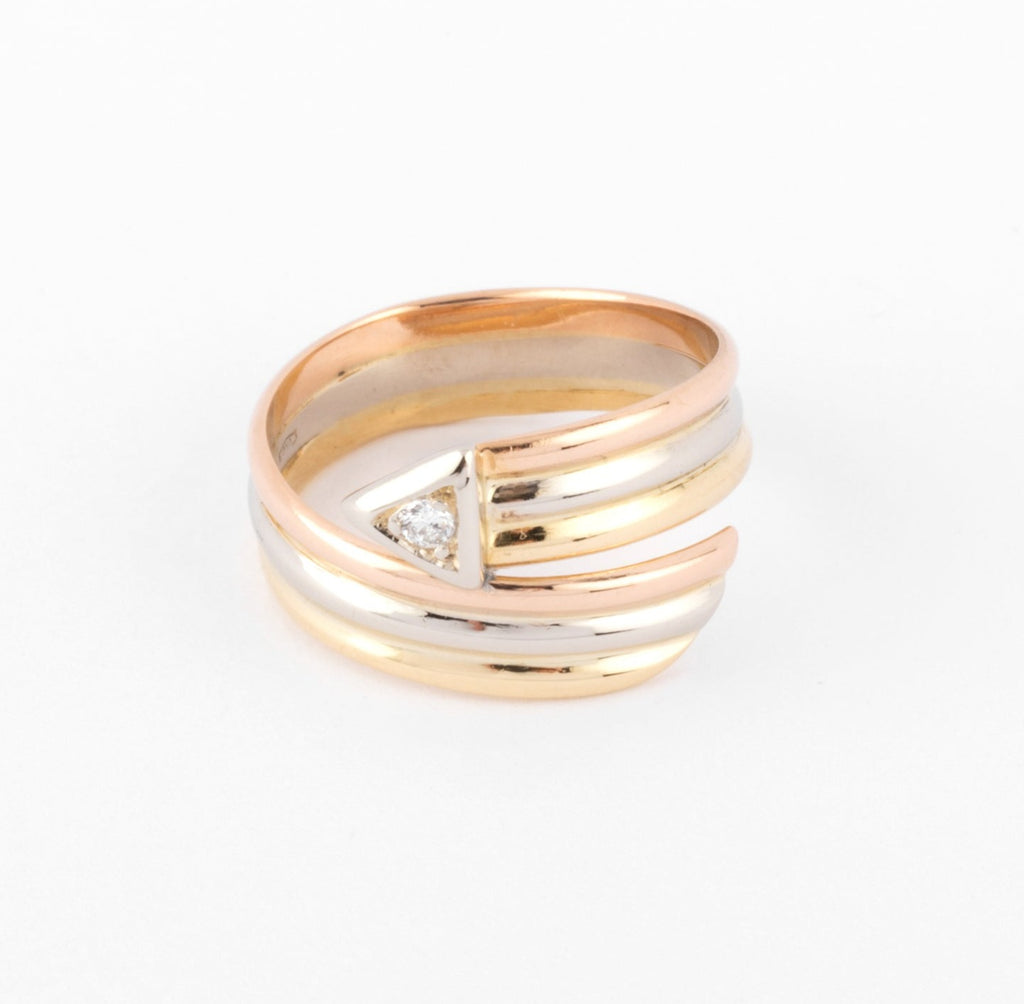 Bague 3 Ors avec un diamant