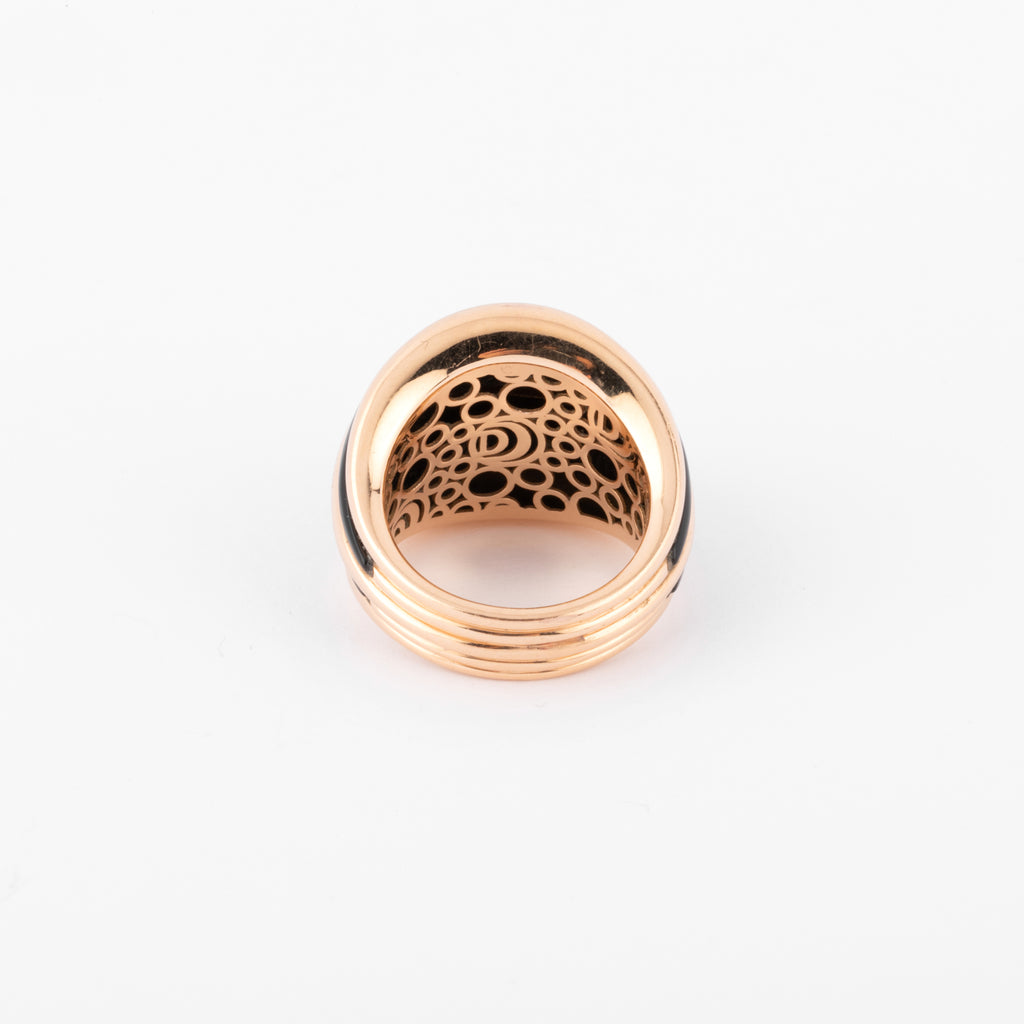 Bague jonc or rose et onyx de la maison Damiani