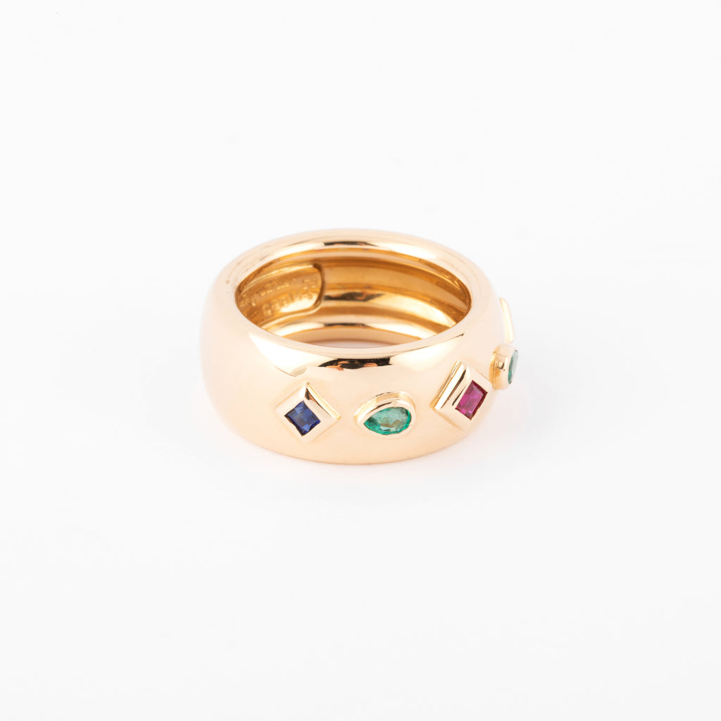 Bague anneau en pierres de couleurs de la maison Cartier
