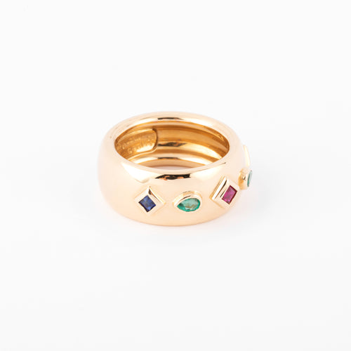 Bague anneau en pierres de couleurs de la maison Cartier