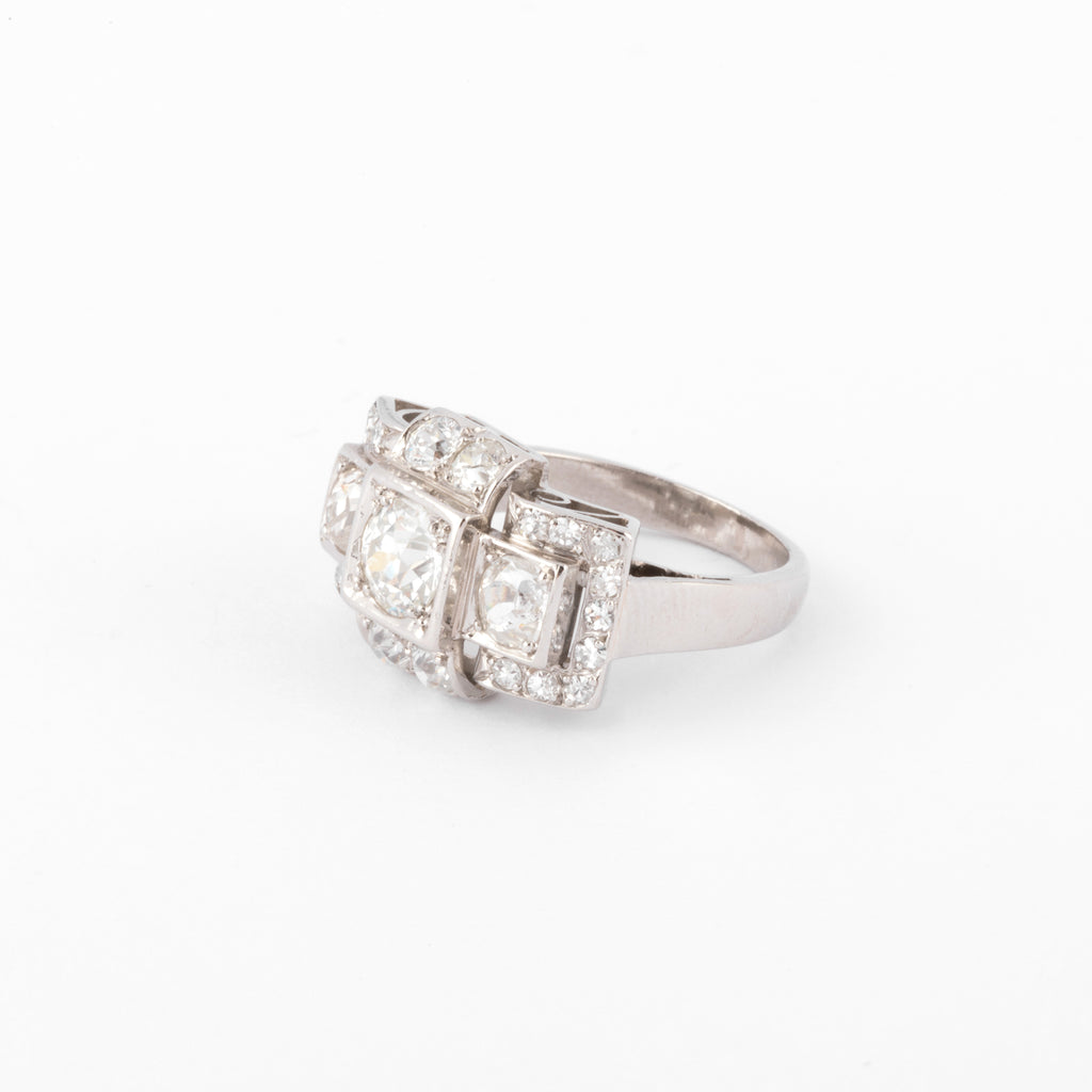 Bague platine et diamants 1930