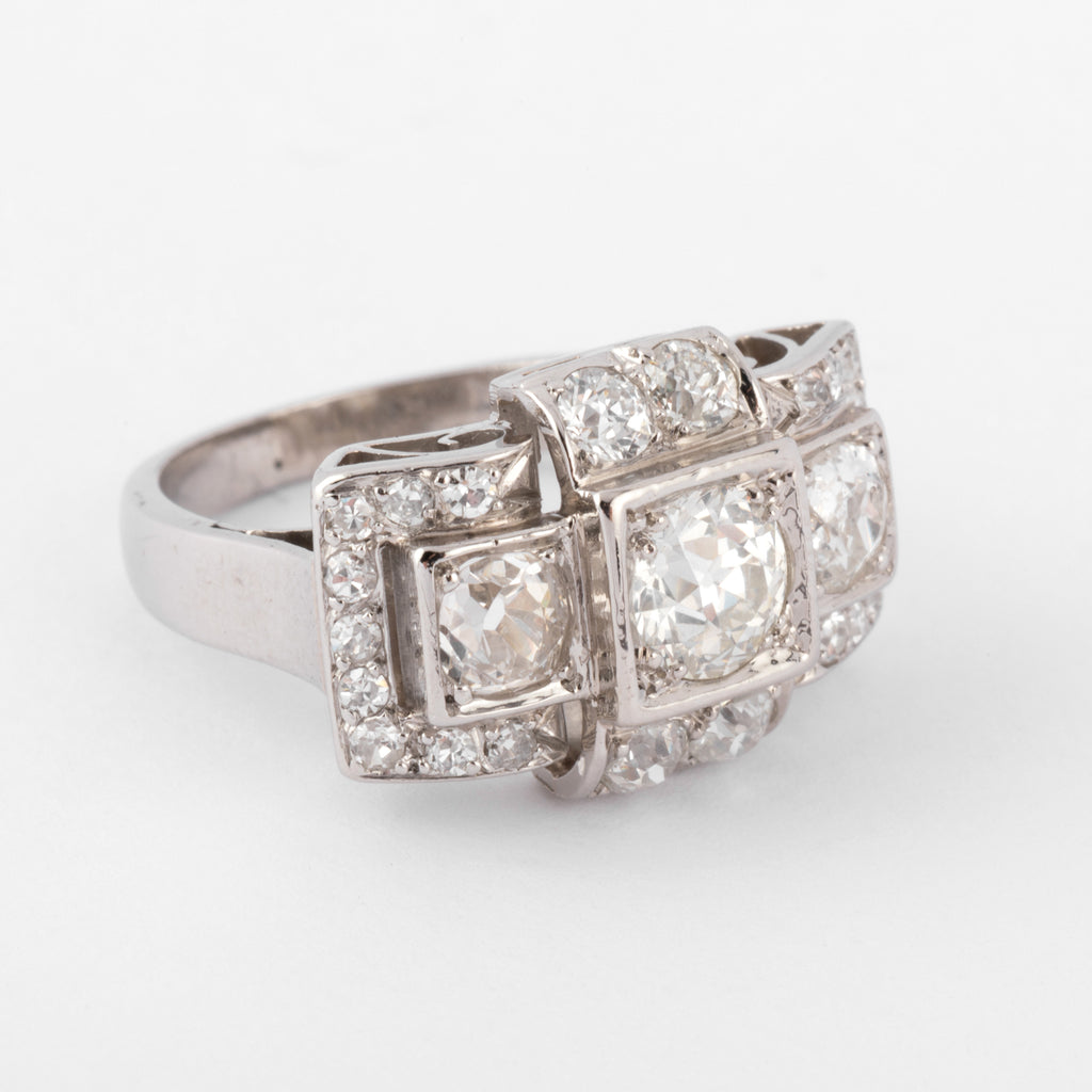 Bague platine et diamants 1930