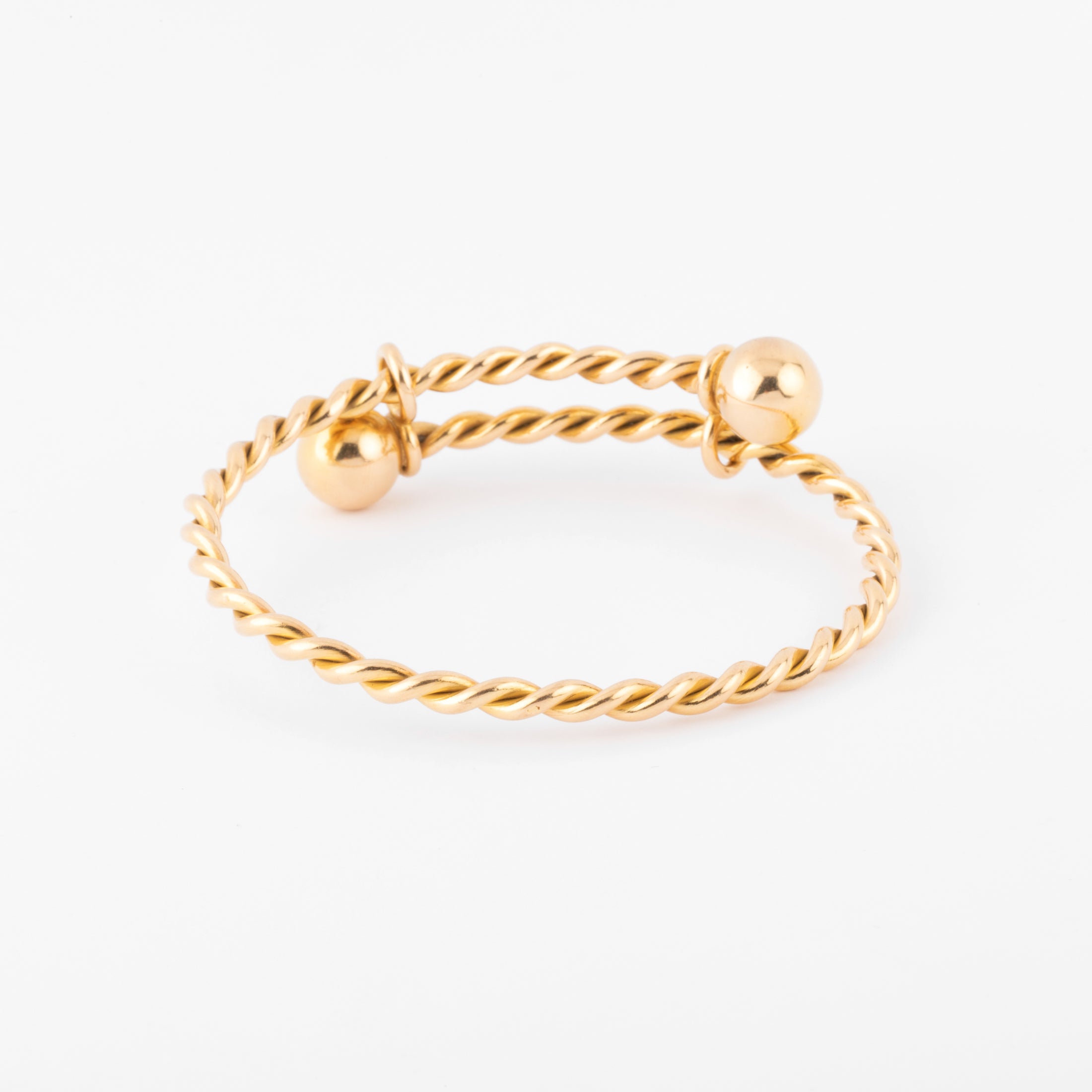 Bracelet jonc en or jaune torsadé