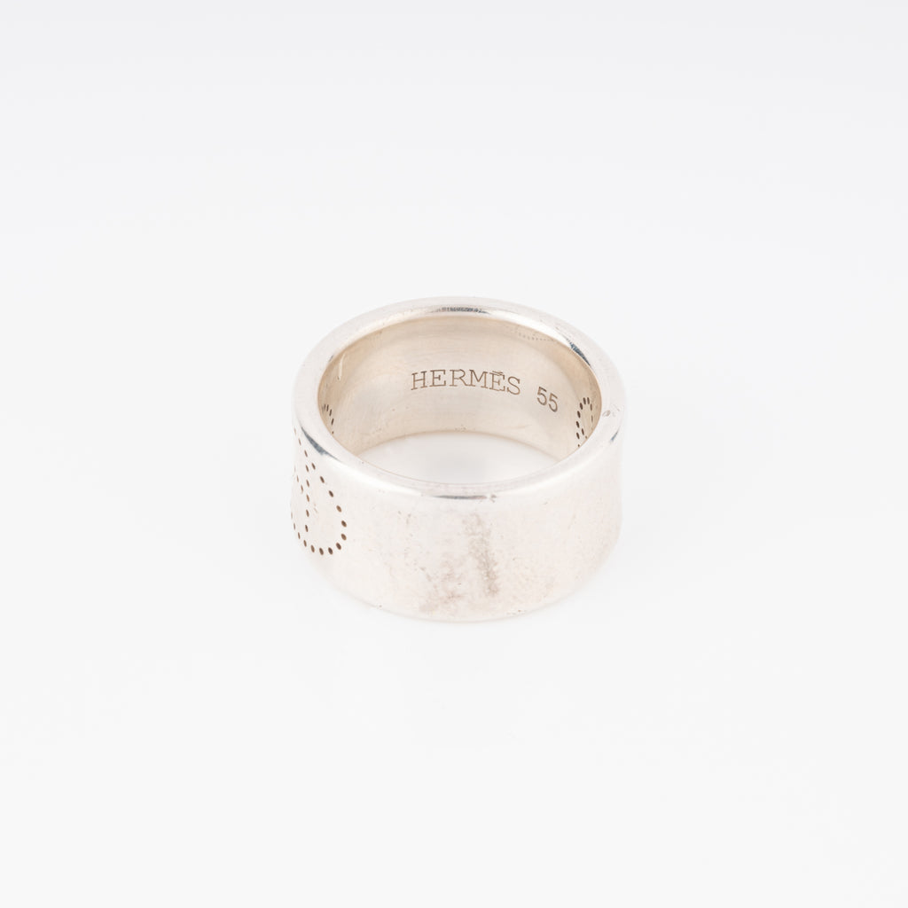 Bague Hermès argent Eclipse ruban