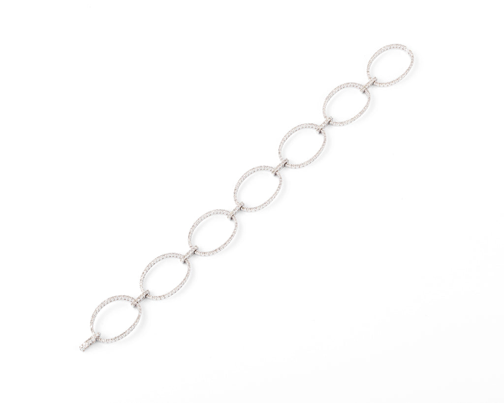 Bracelet maillons ovales en diamant