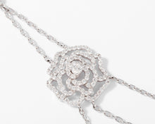 Charger l'image dans la galerie, Collier or gris et motifs en fleurs en diamant
