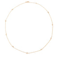 Collier or jaune intercalé de 9 diamants sur maille forçat en sertis clos.
