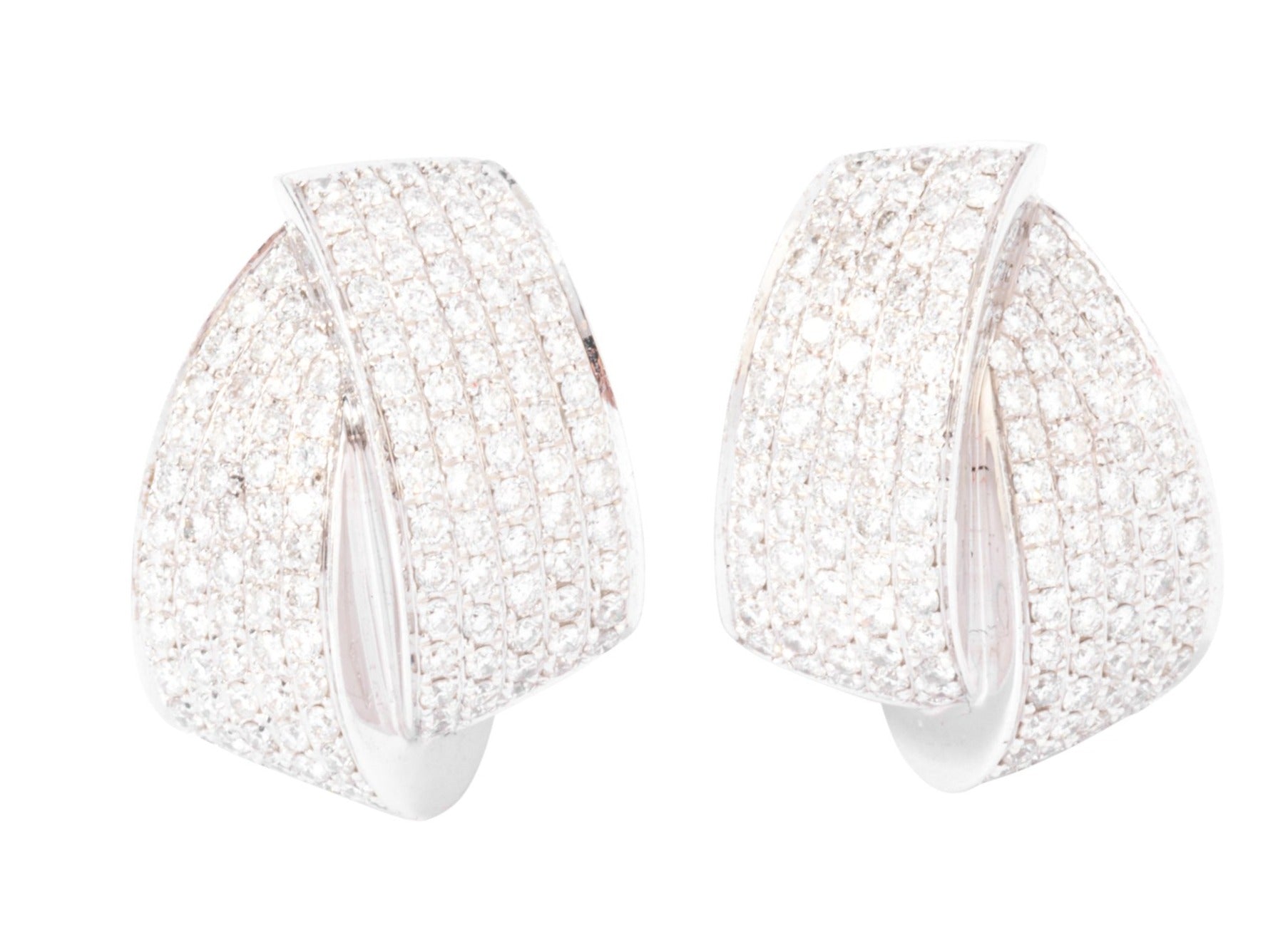 Double créole en or gris et diamant