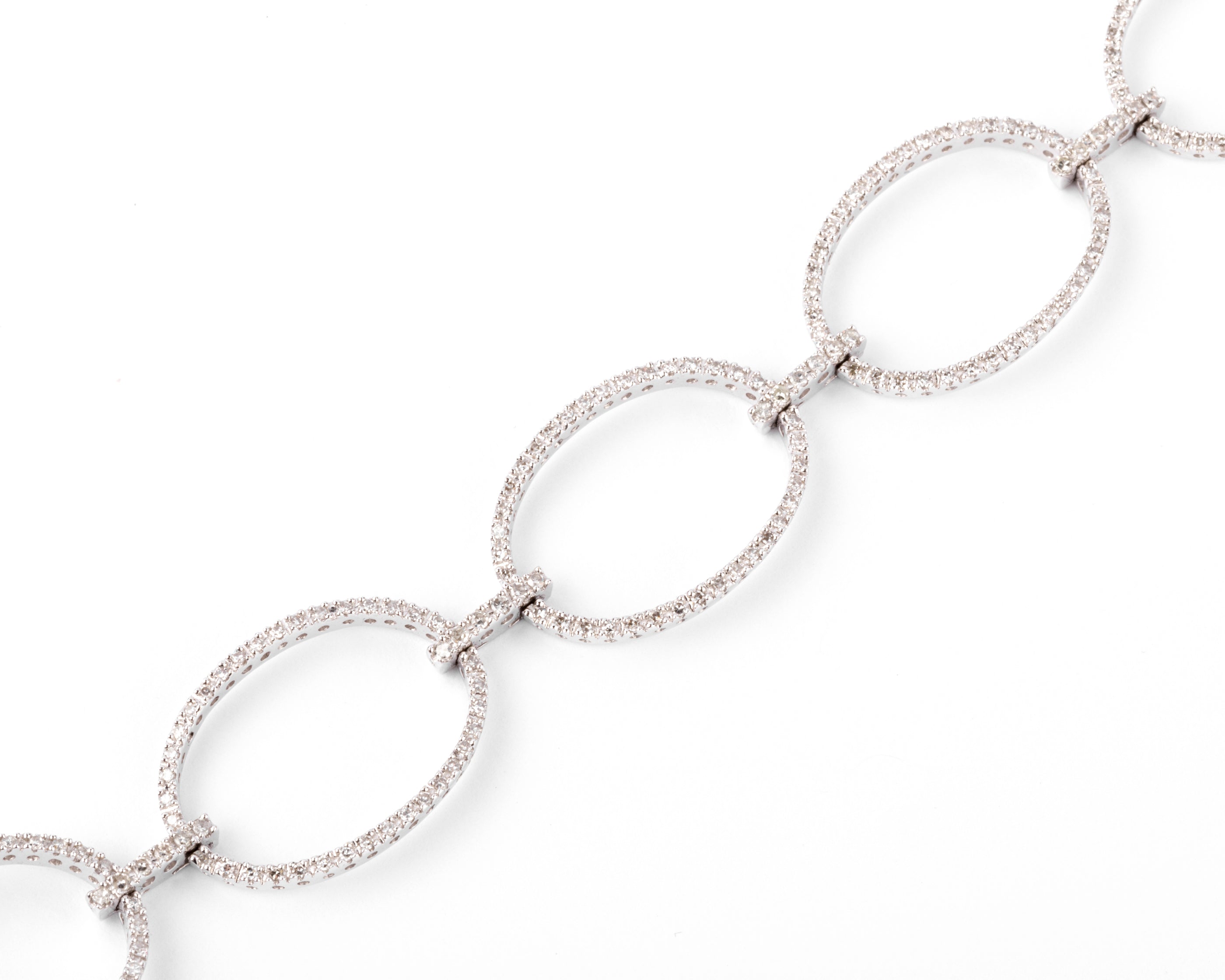 Bracelet maillons ovales en diamant