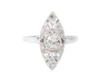 Bague marquise en platine et diamant