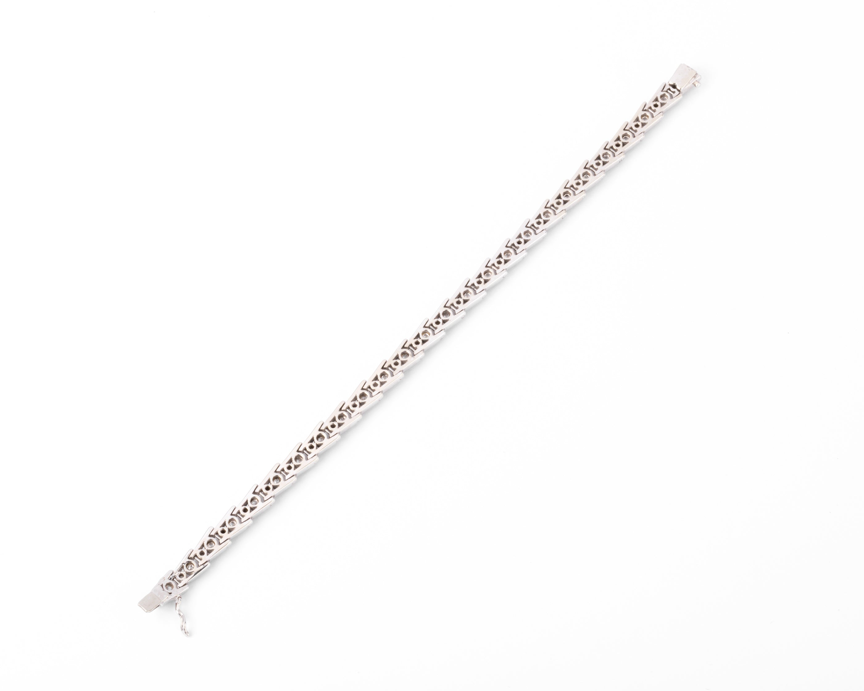 Bracelet riviere en diamant or gris et platine