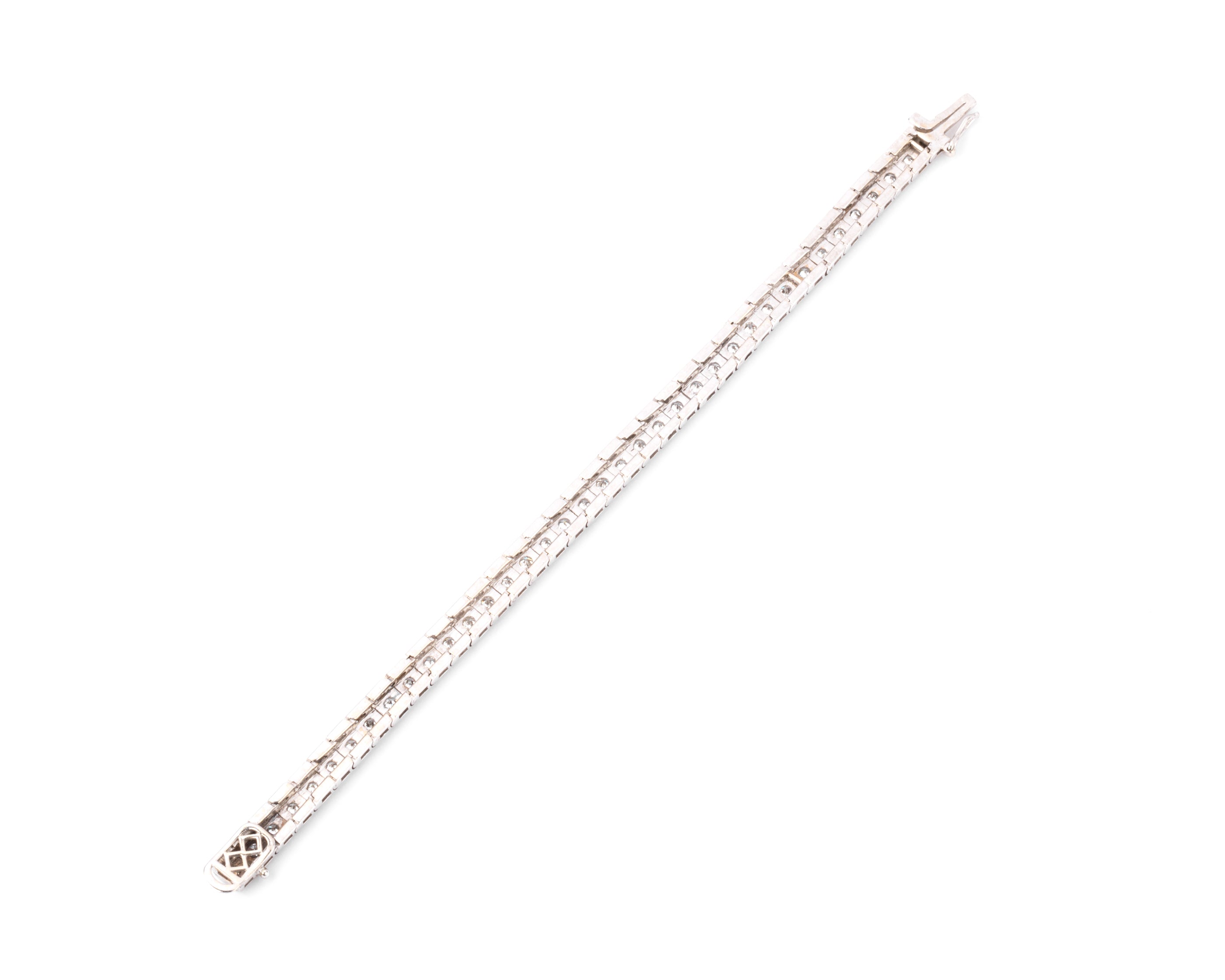 Bracelet en platine riviere en diamant