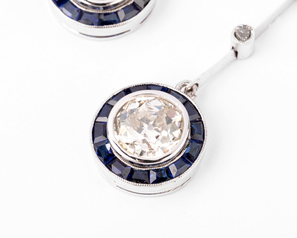 Négligé en saphirs et diamants taille ancienne